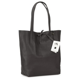 Geanta shopper din piele naturala DiAmanti Luisa Gri închis - deep taupe
